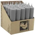 Produktbild: Stabkerzen aus Paraffin, 100/22 mm, Grau, KERZENFARM HAHN, Brenndauer ca. 4h, 25 Stück pro Verpackung