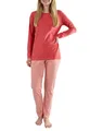 Produktbild: Götzburg Damen Schlafanzug Langarm - 100% Baumwolle, Pyjama-Set mit Karierter Pyjamahose 44