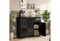 Produktbild: HOMCOM Kommode Regal verstellbar Schubladenschrank für Wohnzimmer 100x40x80cm (Aufbewahrungsschrank, 1 St., Sideboard), Fünf Schubladen, ein Schrank, hochglanzschwarz, Soft-Close