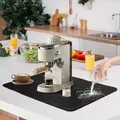 Produktbild: Abtropfmatte Geschirr Kaffeemaschine Unterlage Schnelltrocknend Trockenmatte Super Saugfähige Abtropfmatte für Küche, Spüle und Bad, rutschfest & Schnelltrocknend(60x40cm,Schwarz)