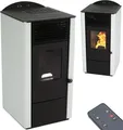 Produktbild: Pelletofen 9,5kW Pelletkamin Pelletheizung Kaminofen  Holzofen weiß  56302