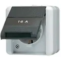 Produktbild: Jung Schuko®-steckdose, 16 A 250 V , Safety+, Mit Schriftfeld, Senkrecht, Ip 44, Wg 800, Anthrazit 820 Kinaw