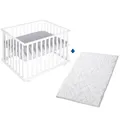 Produktbild: Roba Kids Laufgitter Set 4-eckig weiss inkl. Matratze Style Silbergrau TOP