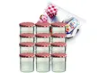Produktbild: MamboCat Einmachglas 12er Set Sturzglas 350 ml Marmeladenglas To 82 rot karierter Deckel, Glas