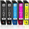 Produktbild: 5er Pack Druckerpatronen 16 16XL kompatibel mit Epson WF-2660