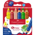 Produktbild: Faber-Castell Buntstiftset Grippy 110635 sort 6ST +Spitzer