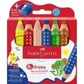 Produktbild: 110635 FABER-CASTELL Buntstift Grippy 6er Set mit Spitzer ~D~