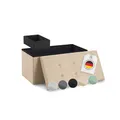 Produktbild: Blumtal Sitzbank mit Stauraum + extra Box - Truhenbank mit Stauraum 76x38x38 cm - Sitztruhe mit Stauraum - Bequemer Hocker mit Stauraum - Aufbewahrungsboxen - Sitzbank klein - bequeme Sitzbox in Beige