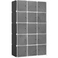 Produktbild: HOMCOM DIY Kleiderschrank Kunststoff Metall Schwarz B111 x T47 x H183 cm