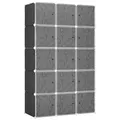 Produktbild: DIY Kleiderschrank Regalsystem mit 2 große und 9 kleinen Würfeln Schwarz