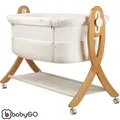 Produktbild: Beistellbett Wiege Babybett Kinderbett Baby Bett Reisebett Holz SidebySide Creme
