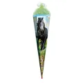 Produktbild: ROTH Schultüte groß Power Horse 85 cm mit Netzverschluss - 6-eckig Rot(h)-Spitze Tüllverschluss - Zuckertüte Schulanfang