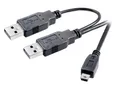 Produktbild: Vivanco USB 2.0 Y-Verbindungskabel für Datenübertragung und Stromversorgung externer Festplatten mit mini USB Anschluss, 1,0m