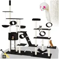 Produktbild: Tectake® XXL Kratzbaum für Katzen mit weichen Liegeplätzen, Sisalsäulen, Spielmaus, Hängematte, Spielbaum, 261 cm, Schwarz