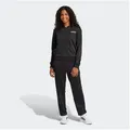 Produktbild: adidas Sportswear Trainingsanzug ESSENTIALS LINEAR (2-tlg), zweiteiliges Set, für Laufen, aus Polyester, mit Rippbündchen schwarz XS (30/32)