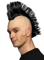 Produktbild: Boland Kostüm-Perücke Schwarzer Iro Perücke - Rocker Kostüm Herren Damen, Geht auch ohne Rasierer und Haarspray: Punker Perücke mit Irokesensch