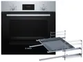 Produktbild: Bosch HBF133BR0ZA1 Set Backofen HBF133BR0 Edelstahl + 2-facher Teleskopauszug + 1 zusätzliches Backblech