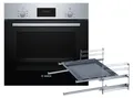 Produktbild: Bosch HBF133BR0ZA1 Set Backofen HBF133BR0 Edelstahl + 2-facher Teleskopauszug + 1 zusätzliches Backblech