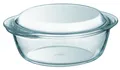 Produktbild: Pyrex Auflaufform mit Deckel Glas Ofenform Glasbräter Lasagneform rund 1,3L