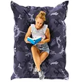 Produktbild: Green Bean Sitzsack XXL 140x180cm 380 Liter Kinder & Erwachsene Bean Bag EPS Perlen Füllung Riesensitzsack Groß Draußen Outdoor Liegekissen Waschbar Wetterfest Lounge Sitzkissen Camouflage Schwarz