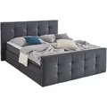 Produktbild: Boxspringbett - dunkelgrau - 180x200 cm - inklusive Topper