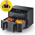 Produktbild: Rachs KOCHWERK Heißluft-Fritteuse Doppelkorb 2x 3,5l 2400W schwarz - Schwarz