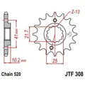 Produktbild: JT SPROCKETS geräuscharmes vorderes Ritzel 308 - 520