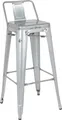 Produktbild: Bolero Bistro Hochhocker aus verzinktem Stahl mit Rückenlehne (4 Stück)