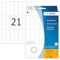 Produktbild: HERMA 10606 Vielzweck-Etiketten ablösbar, 504 Stück, 13 x 50 mm, 21 pro Bogen, selbstklebend, Haushaltsetiketten zum Beschriften, matt, blanko Papier Klebeetiketten Aufkleber, weiß