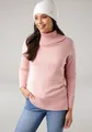 Produktbild: Rollkragenpullover in lässiger Form mit seitlichen Schlitzen, Gr. 32/34, rosa-melange