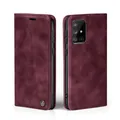 Produktbild: LBH Handyhülle für Samsung Galaxy A71 in Weinrot mit Karten- und Geldfach Smartphone Hülle mit Standfunktion Flip Case Schutzhülle Magnetverschluss Vintage