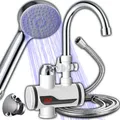 Produktbild: 220V Elektrische Wasserhahn mit Durchlauferhitzer  Duschhandgerät, Sofortiger...