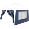 Produktbild: 24MOVE® Pavillon Seitenteile 2er Set 2x3m mit Fenster & Reissverschluss, wasserdicht, blau - für Partyzelt, Festzelt, Festivals