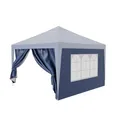 Produktbild: 24MOVE® Pavillon Seitenteile 2er Set 2x3m mit Fenster & Reissverschluss, wasserdicht, blau - für Partyzelt, Festzelt, Festivals