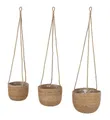 Produktbild: Spetebo Übertopf Seegras Blumenampel natur - 3er Set (Packung, 1 tlg), Geflochtene Boho Chic Blumentöpfe