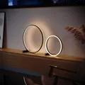 Produktbild: s.luce LED Ring Tischleuchte Direkt o. Indirekt Tischlampe Ringleuchte Ringlampe, Farbe:Schwarz/Gold, Größe:Ø 60cm
