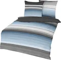 Produktbild: Kaeppel Linon Renforcé Bettwäsche 2 tlg. Continue Taube Blau Grau Silber, Größe:135x200cm Bettwäsche