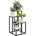 Produktbild: Pflanzenständer Stahl, Blumenregal, Pflanzenregal Blumentreppe mit 4 Ebenen, Blumenständer, Pflanzentreppe für Garten, Balkon, Weiß, 34 x 34 x 70 cm