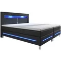 Produktbild: Juskys Boxbett, Schwarz, Textil, 180x200 cm, Schlafzimmer, Betten, Boxspringbetten