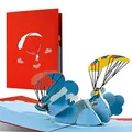 Produktbild: Diese-Klappkarten 3D Pop Up Karte Geburtstag mit Gleitschirmflieger - Paraglider Popup Gutscheinkarte zum Geburtstag - Fallschirmsprung Gutscheinkarte Pop Up - Geburtstagskarte 3D