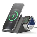 Produktbild: elago MS5 Duo Ladestation Kompatibel mit MagSafe Ladegerät,Kompatibel mit iPhone 17/16/15/14/13/12 Serie, Kompatibel mit Apple Watch Allen Serie [Ladegerät Nicht enthalten] (Dunkelgrau/Jean Indigo)