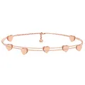 Produktbild: GD GOOD.designs Herz Armband Roségold für Damen | Freundschaftsarmband für Sie - Verstellbar | 18 Karat vergoldete Herzchen Armkette