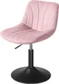 Produktbild: VASAGLE Schminkstuhl, Stizhocker, 65,5-77,5 cm höhenverstellbar, Barhocker, drehbar, Samt-Bezug, rosa