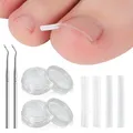 Produktbild: UILYNIU 102 Stücke Set zur Korrektur Eingewachsener Zehennägel, Nagelfalztamponade Rohr, Zehennagelkorrektur für Eingewachsene Zehennägel, Korrektor Werkzeugen für Fußpflege Behandlung (Transparent)