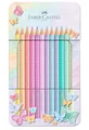 Produktbild: FABER-CASTELL Buntstifte Sparkle Pastell Dreikant Softgrip 12er Metallbox 201910