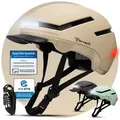 Produktbild: MIVELO Fahrradhelm NOVA - für Herren und Damen mit Licht vorne & hinten, NTA zertifiziert, 360° Beleuchtung, 24 Monate Crash-Ersatz-Garantie braun L (57,5 - 61 cm)