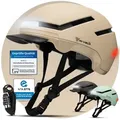 Produktbild: Fahrradhelm mit Front- und Rücklicht „NOVA“ - Beige - L - Bestseller,Neu,oft gekauft