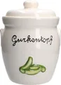 Produktbild: Gurkentopf Gürki 3 Ltr Porzellan weiß Gurkenmotiv Gärtopf Sauerkrauttopf Rumtopf
