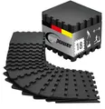 Produktbild: 18 Puzzlematten Bodenschutz Fitness - 30x30 Schwarz - Sport Bodenmatte Home Gym