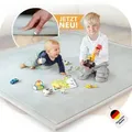Produktbild: BabybeFun Krabbelmatte Baby - kuschelig weich - 3cm Dicker Teppich Kinderzimmer 180x200x3cm - rutschfest - Spielmatte Baby - Spielteppich Kinder - Grau